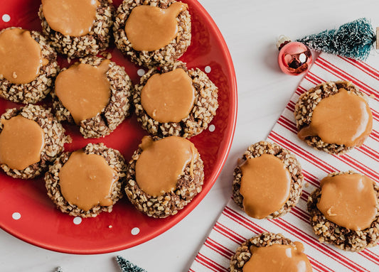 Chocolate Caramel Walnut Thumbprints