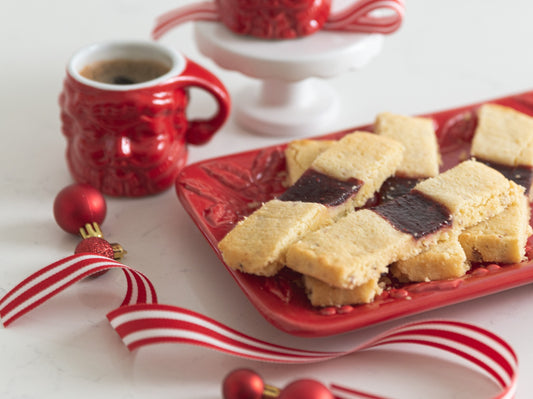 Almond Raspberry Christmas Ribbons