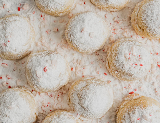 Keto White Chocolate Peppermint Snowballs