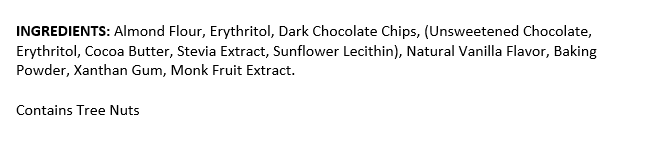 Keto Chocolate Chip Cookie Baking Mix Ingredient Statement by Kalifornia Keto