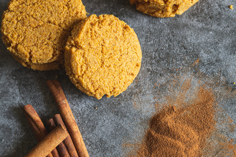 Pumpkin Spice Keto Cookies with Cinnamon Sticks and Spices